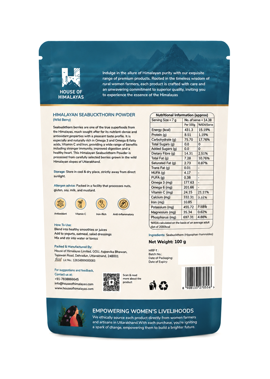 Himalayan Seabuckthorn Powder (Wild Berry) – 100g
