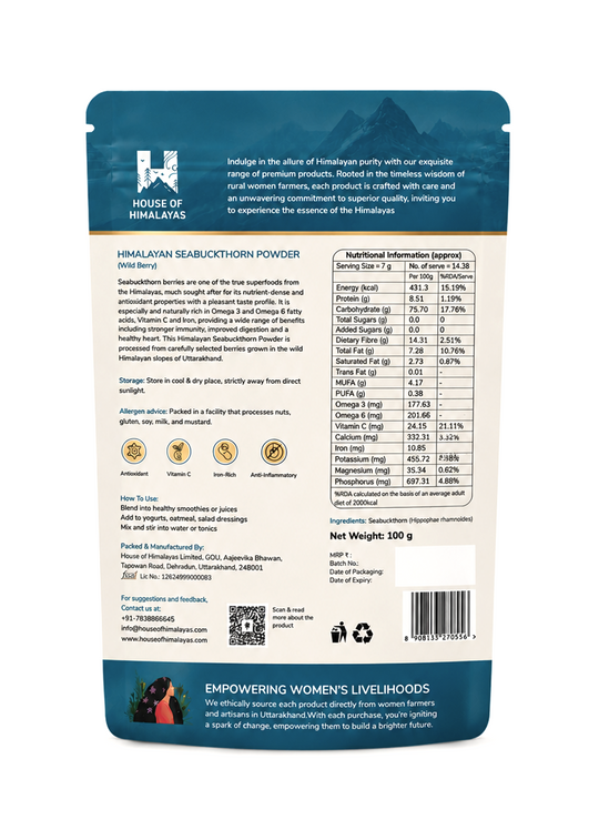 Himalayan Seabuckthorn Powder (Wild Berry) – 100g