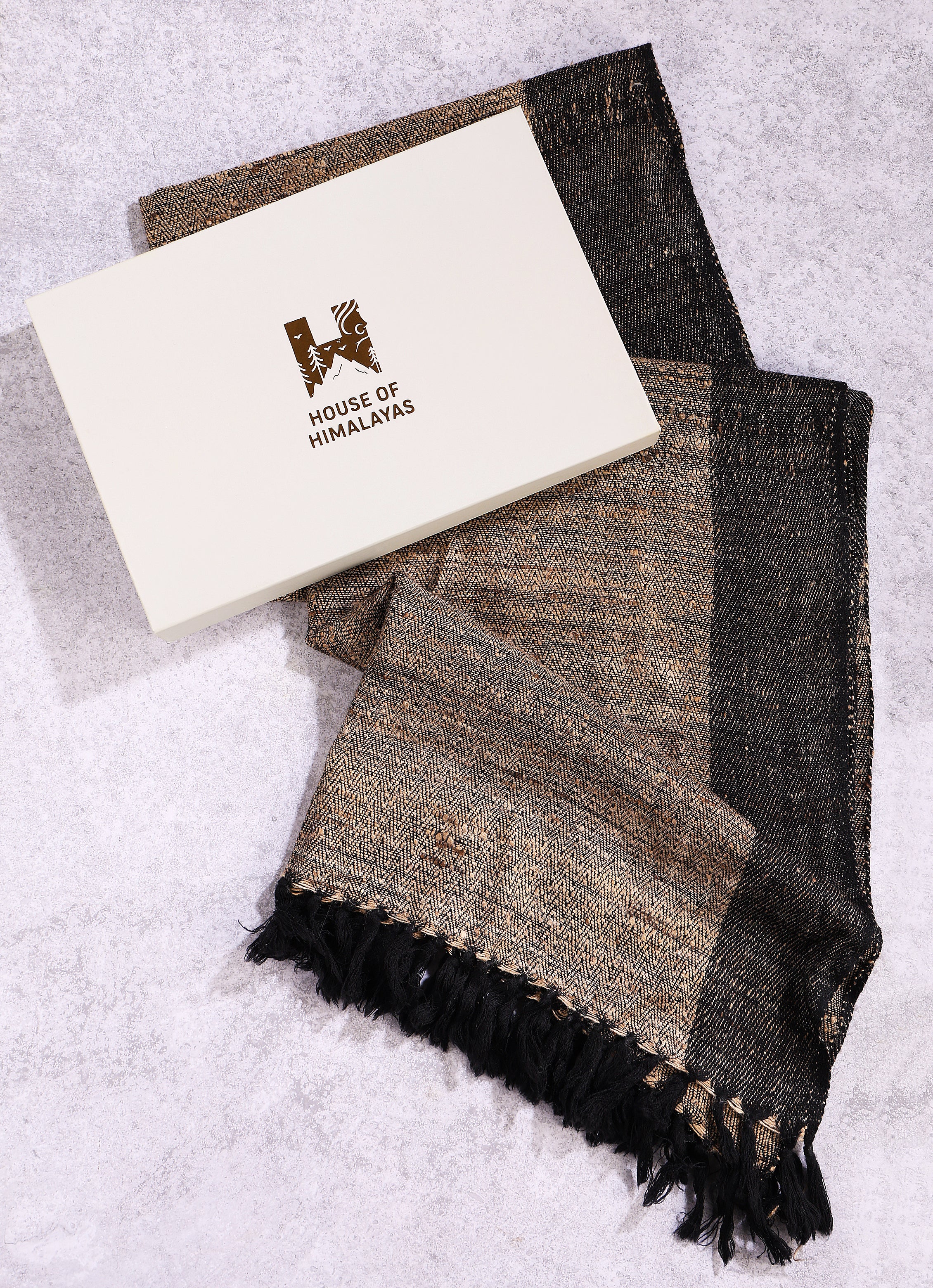Merino Wool & Tassar Silk Grey Stole