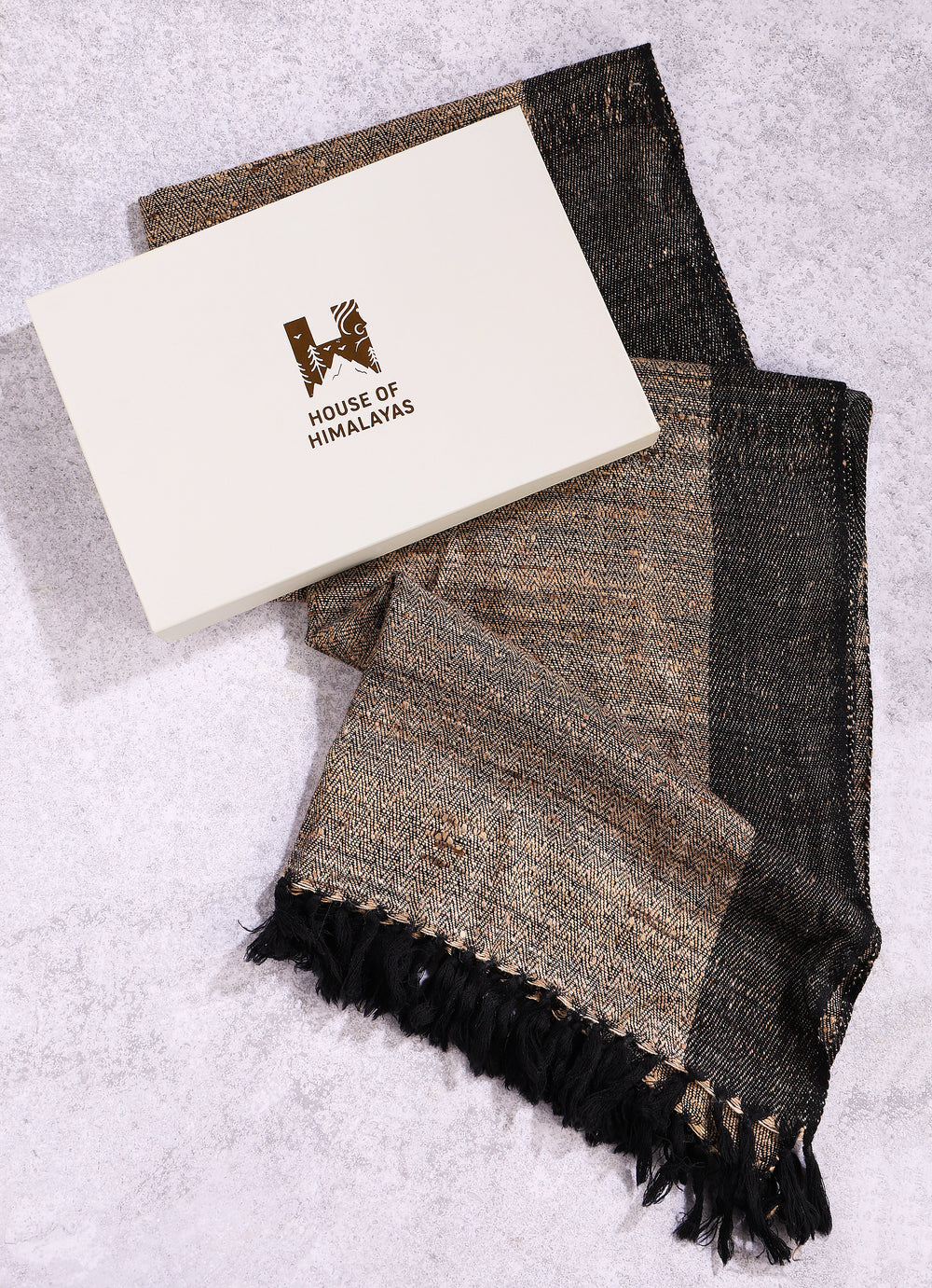 Merino Wool & Tassar Silk Grey Stole