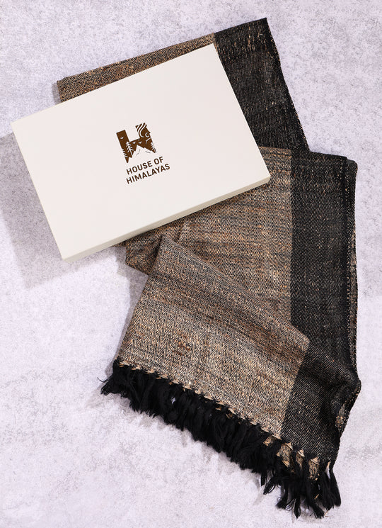 Merino Wool & Tassar Silk Grey Stole