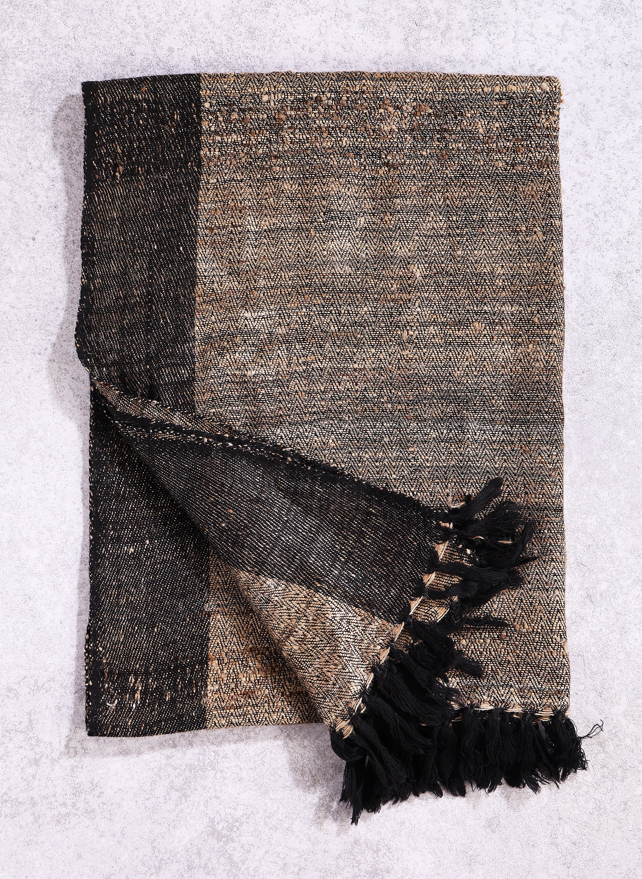 Merino Wool & Tassar Silk Grey Stole