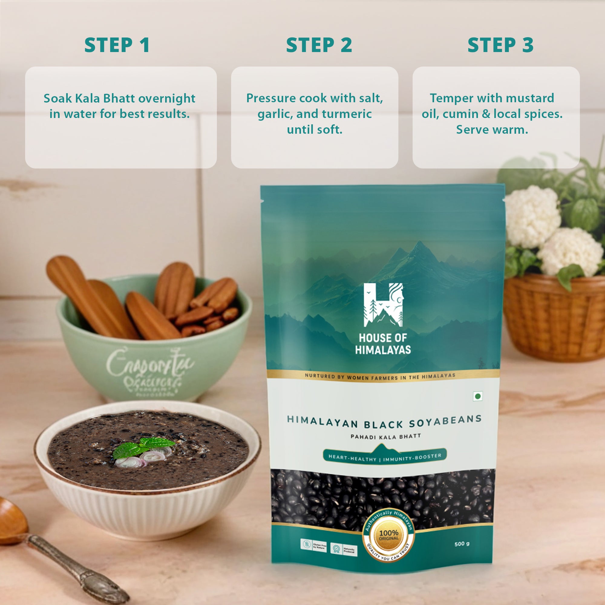 Himalayan Black Soyabeans (Pahadi Kala Bhatt)