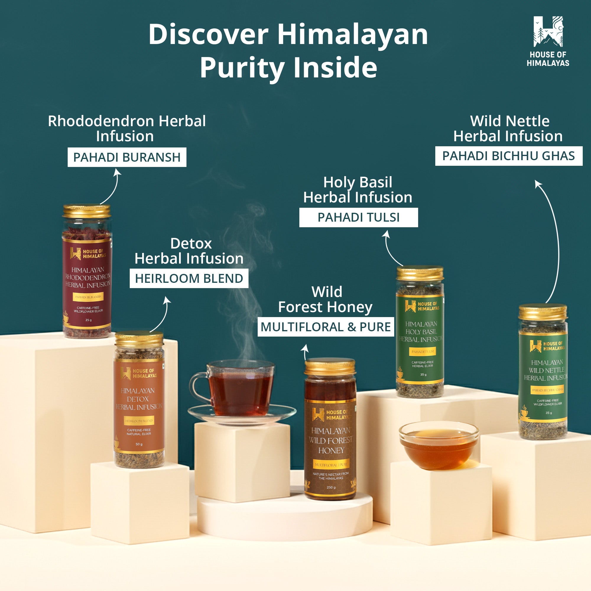 Himalayan Assorted Herbal Infusions & Honey Collection