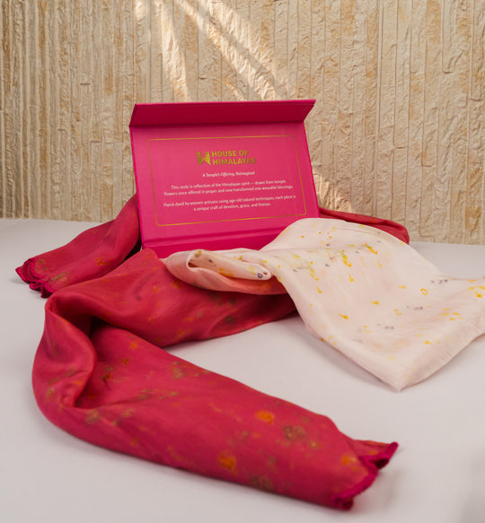 Himalayan Eco Printed Yamunotri Stole